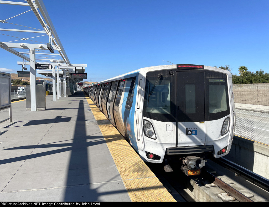 BART Bombardier Consist at Pittsburg / Bay Point Transfer platform.